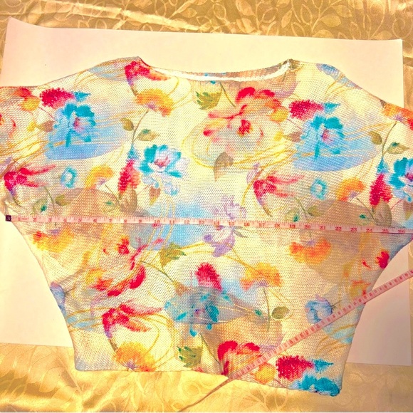 Made in Italy S Brand New Loggia de Tesitory Floral Blouse Spring Summer Bright - Picture 8 of 10